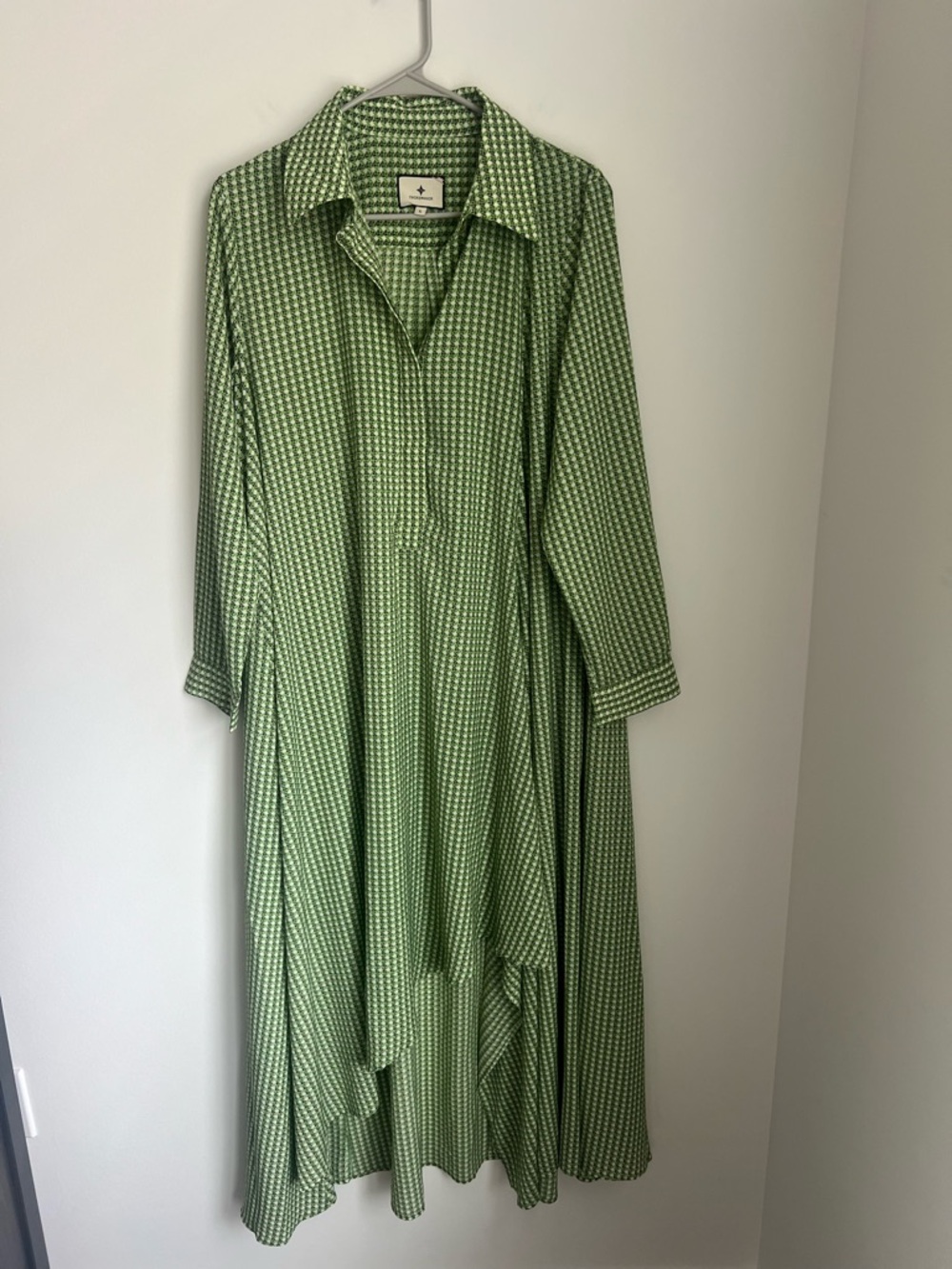 Tuckernuck Verdant Lucille Geo Basketweave Green Print Dress Women's Large - Picture 5 of 8